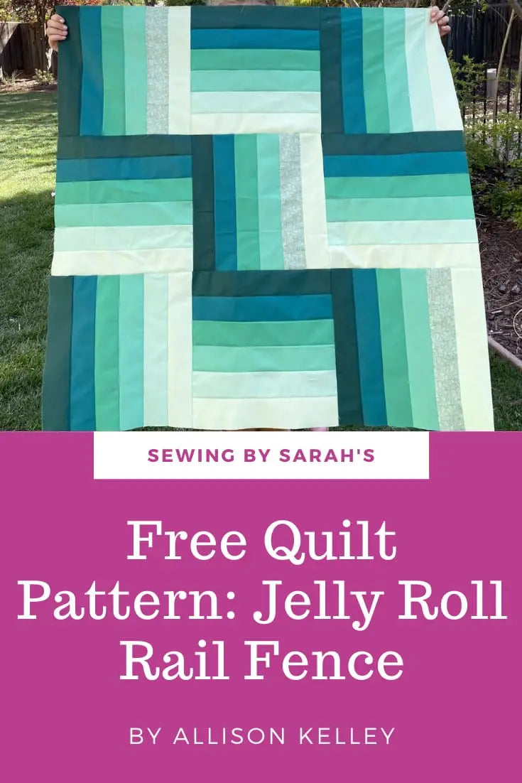 Free Quilt Pattern and Tutorial: Rail Fence Quick Jelly Roll Quilt