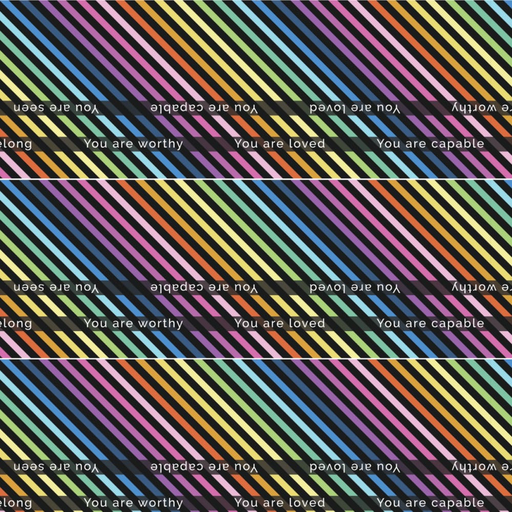 Perfect Binding Yardage Rainbow Stripe - Dark - Fabric