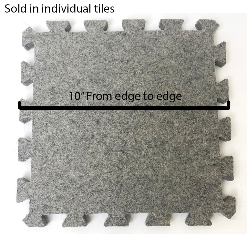 Gray interlocking felt floor tile from Wool Press n Lock Tiles for design wall use