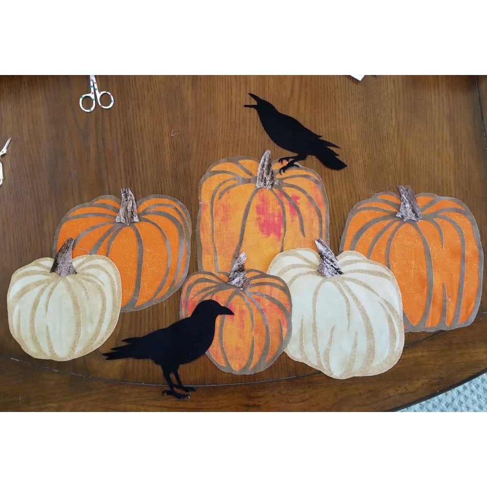 Pumpkins Crows and Falling Leaves - PDF Pattern by Sharon 
