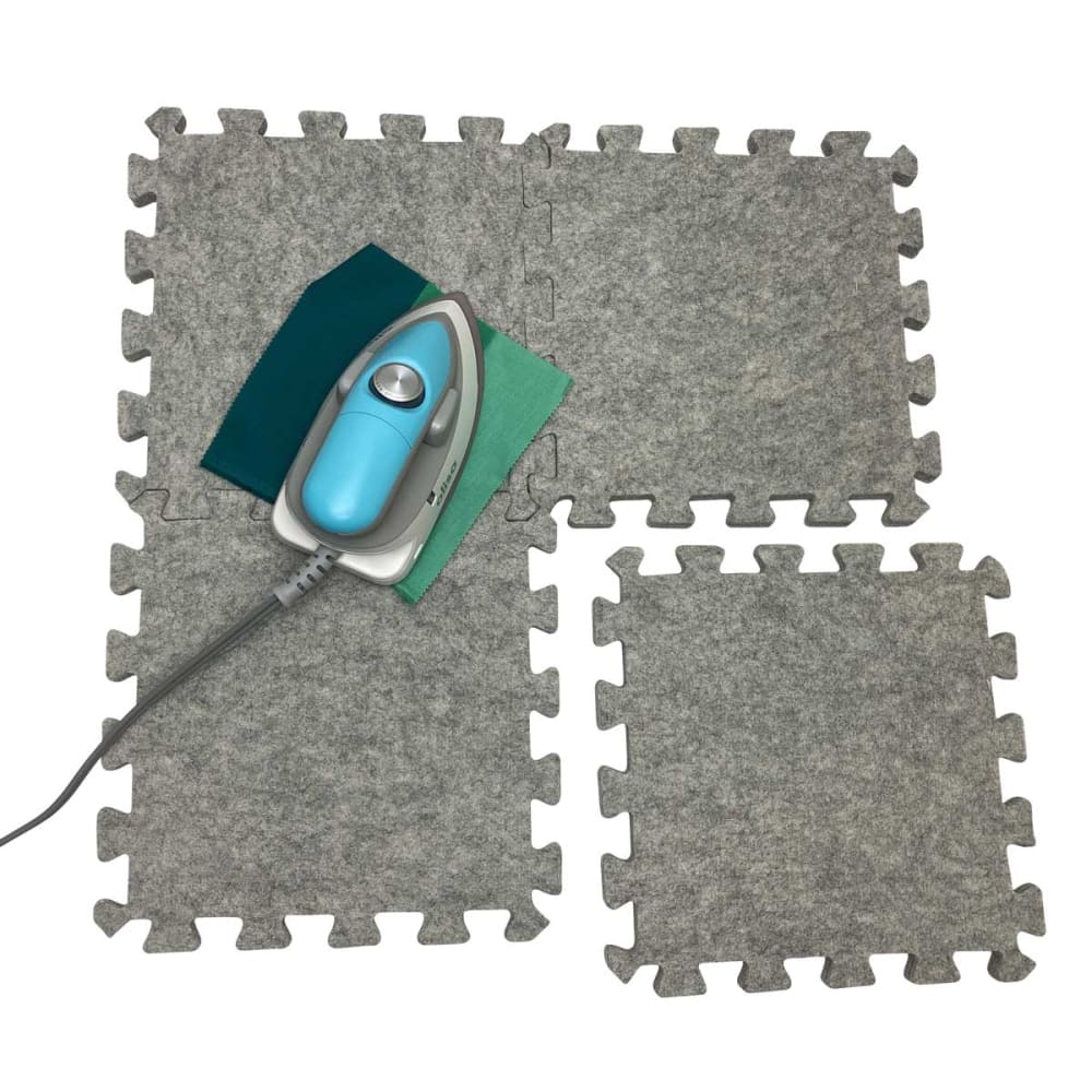 Mini iron on Wool Press n Lock Tiles wool pressing mat with fabric squares for DIY design wall