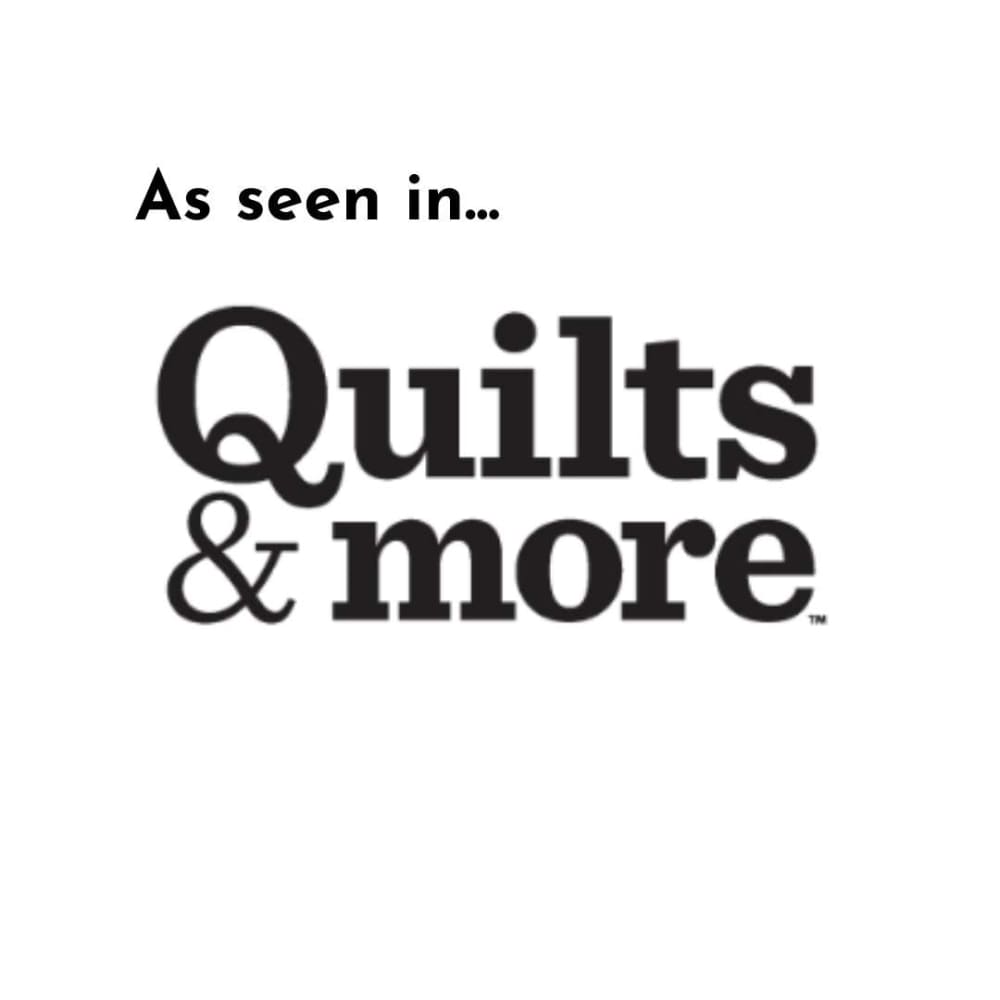 Logo for quilting magazine on Wool Press n Lock Tiles wool pressing mats design wall