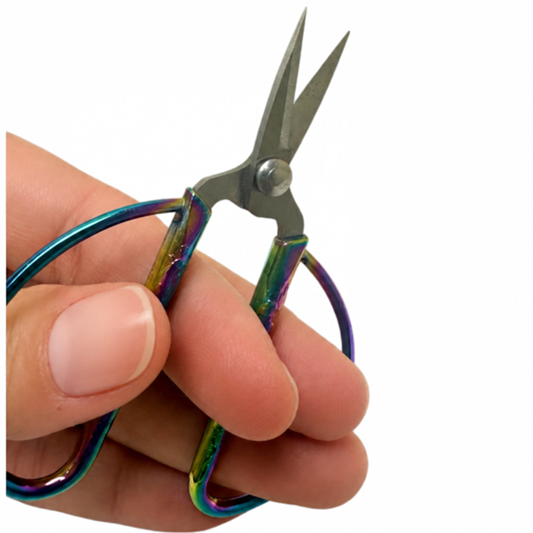 Rainbow Wide Handle Snips with a 1-inch blade and wide 2-inch handle