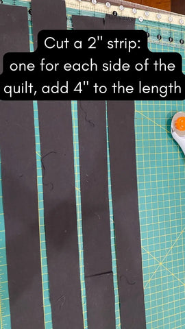 cut your facing strips for your quilt