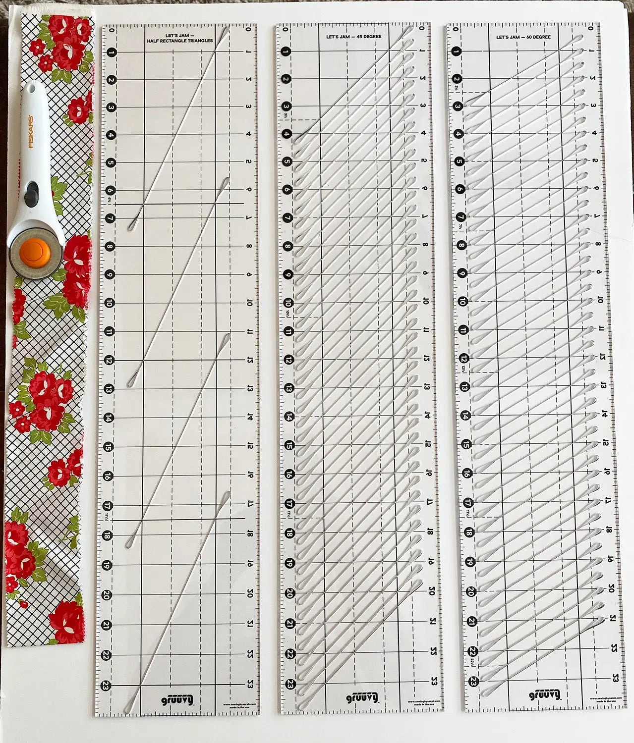 Gruuvy Let's Jam Rulers for cutting Jelly Rolls for quilts