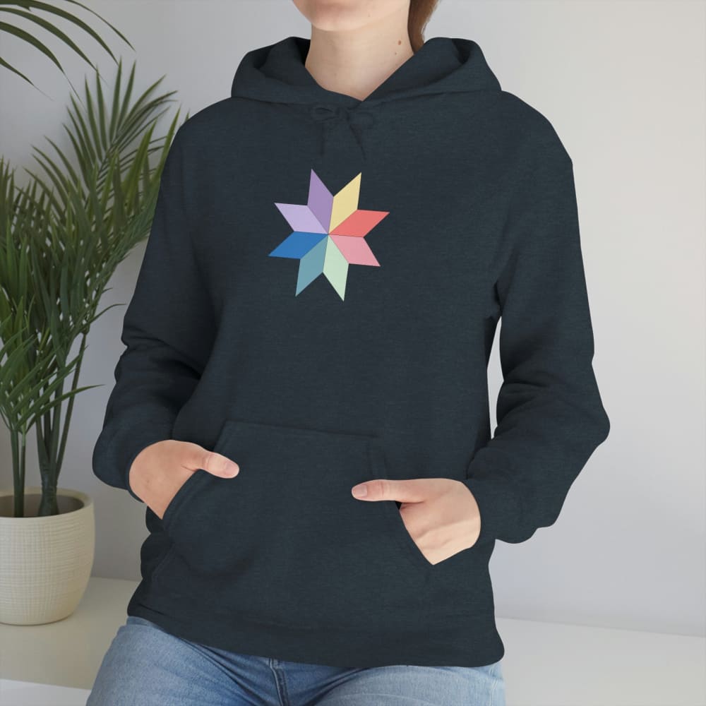 Sewing By Sarah - 8 Point Star Quilt Block Hooded Sweatshirt