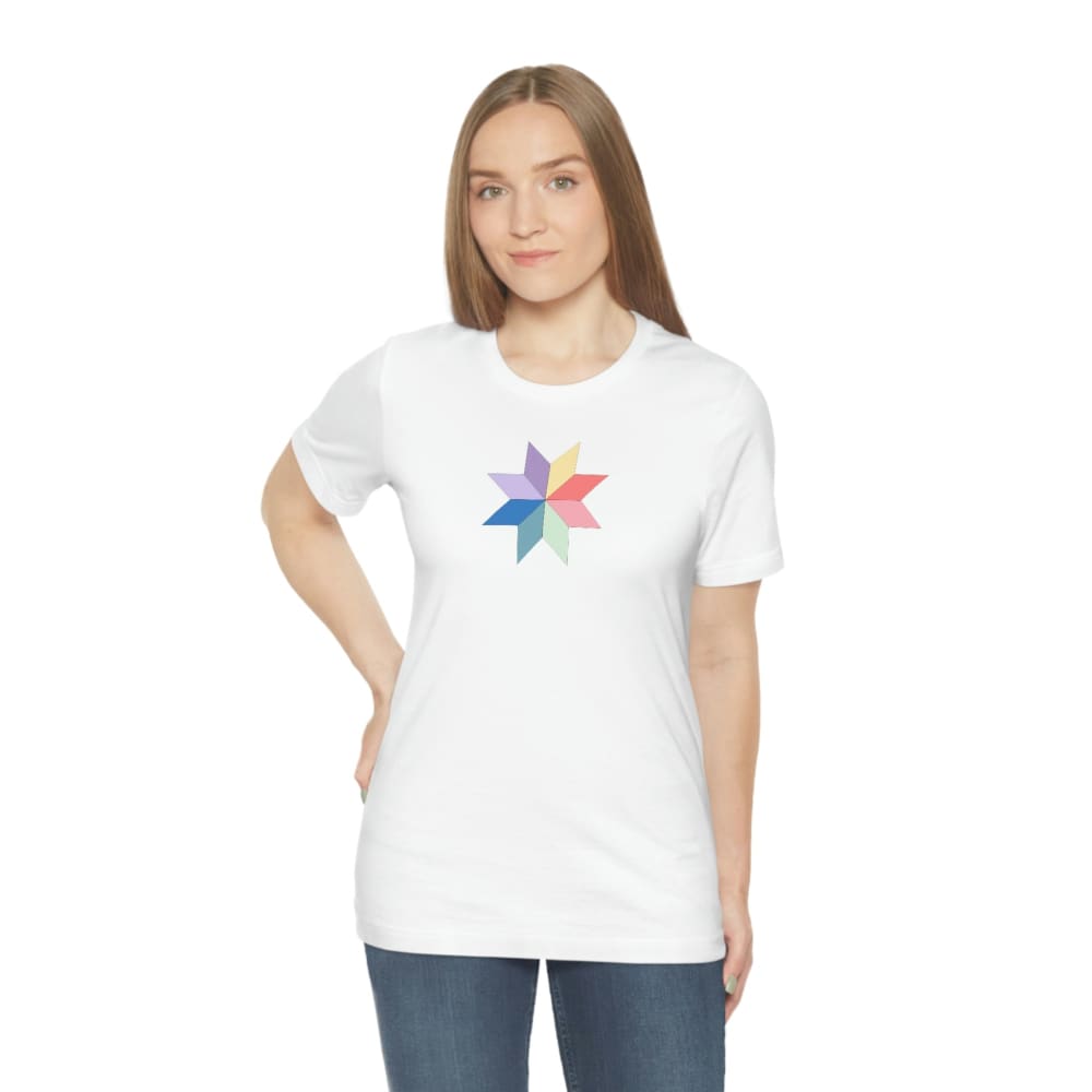 8 Point Star Quilt Block Short Sleeve T-Shirt - T-Shirt