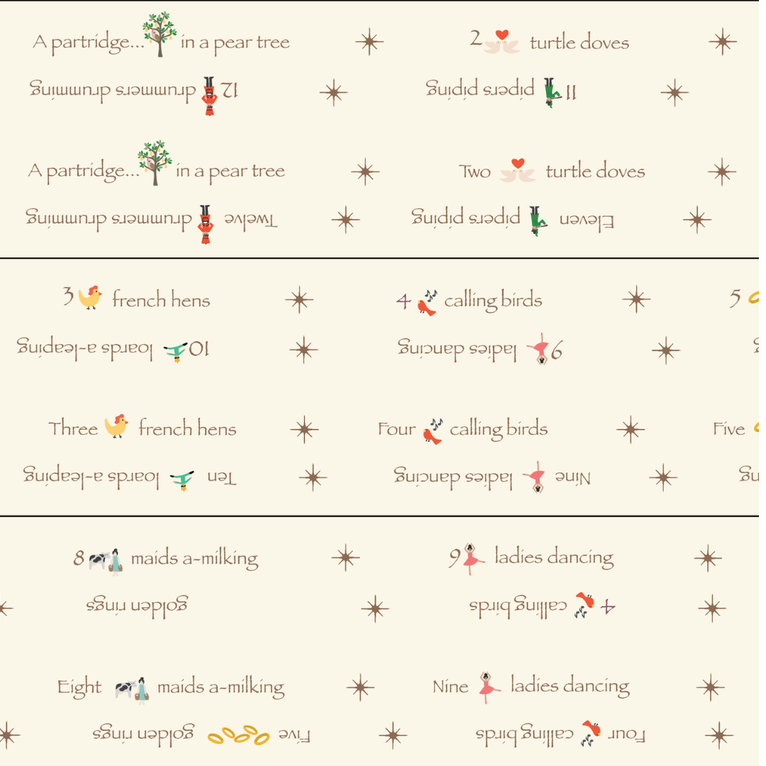 Perfect Binding Yardage 12 Days of Christmas