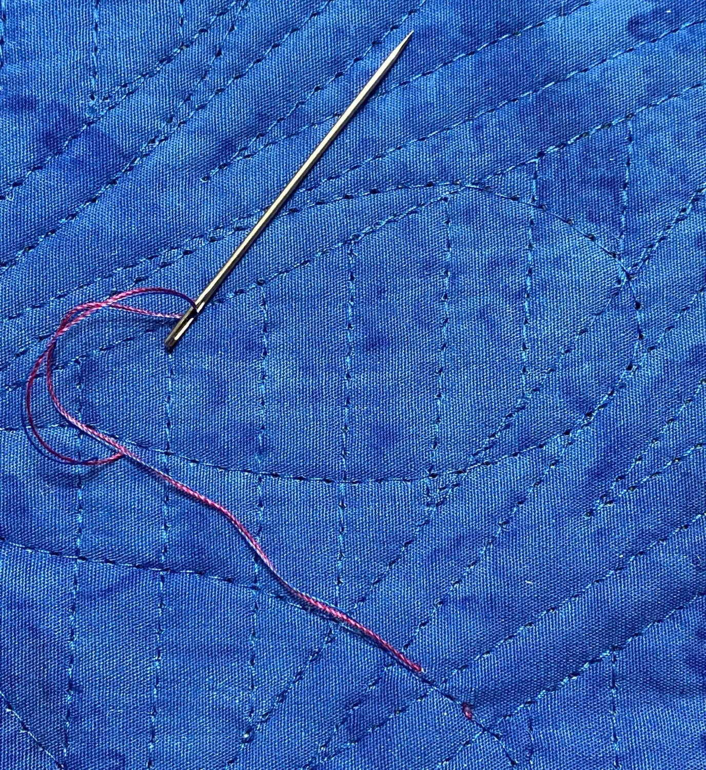 Bury thread as you applique