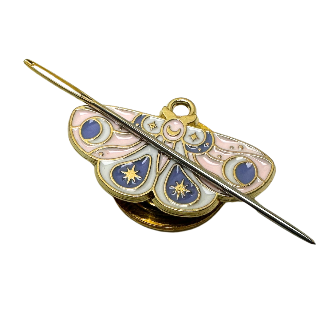 Butterfly Needle Minder magnetic pin that holds a sewing needle