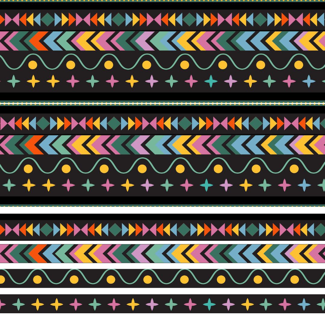 Painted Arrows Perfect Binding pre-printed quilt binding fabric