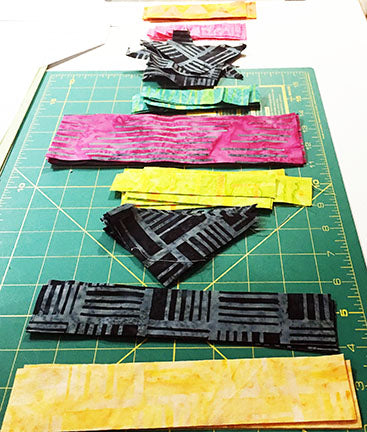 Setting up your fabrics for paper piecing
