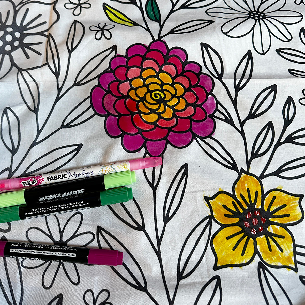 Floral Coloring Fabric