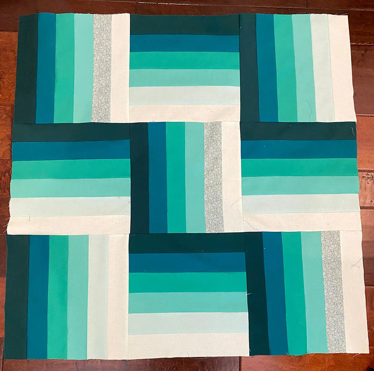 Finished Rail Fence Quilt Top
