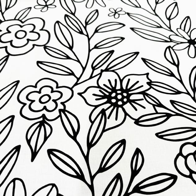 Floral Coloring Fabric - Fabric