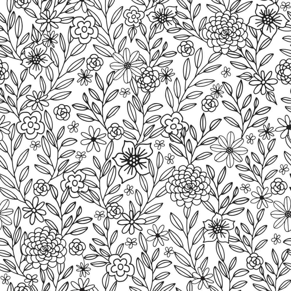 Floral Coloring Fabric - Fabric