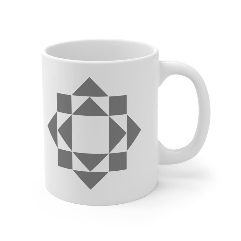 Grey Quilt Block Mug - 11oz - Mug