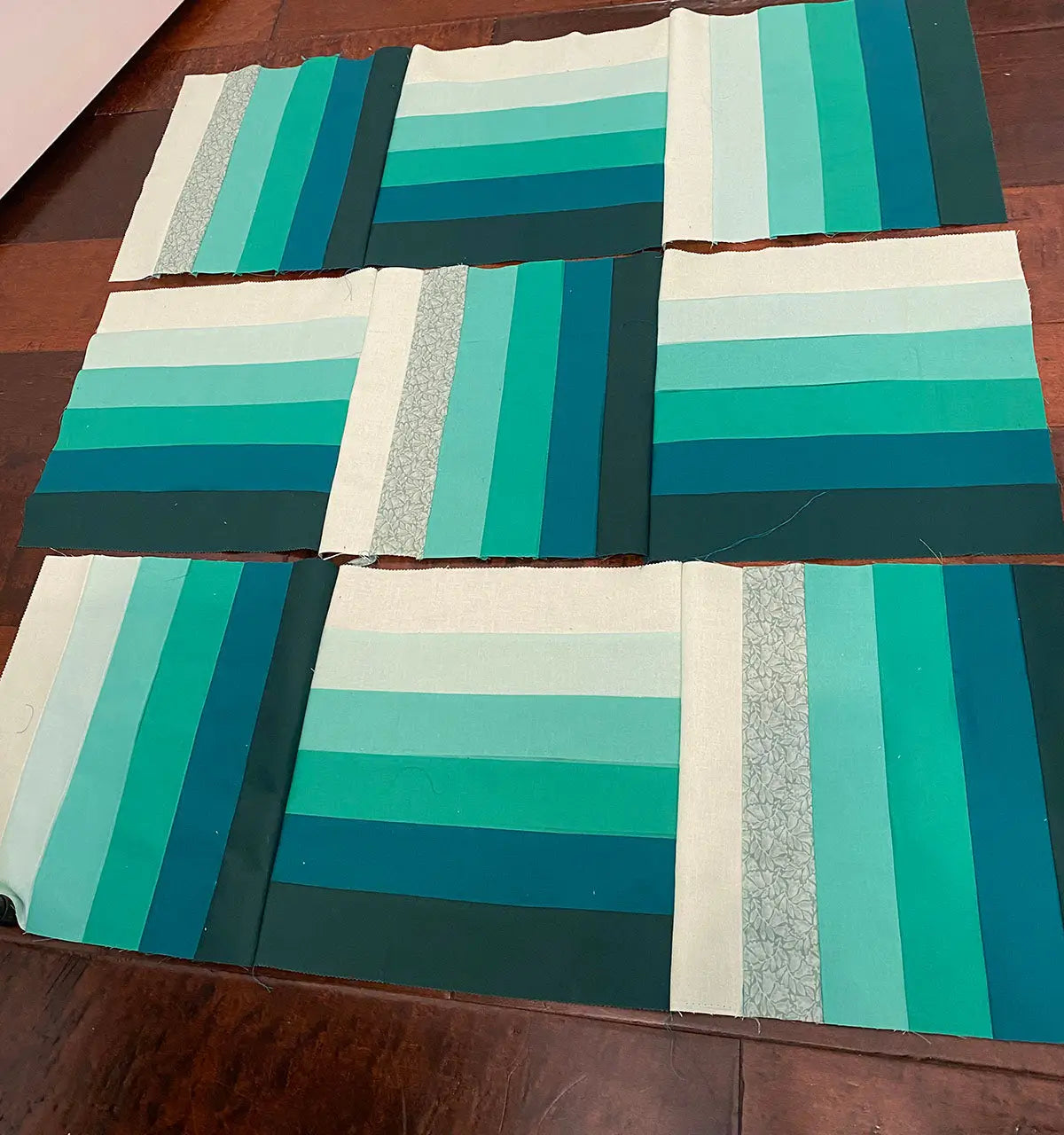 Rows stitched together