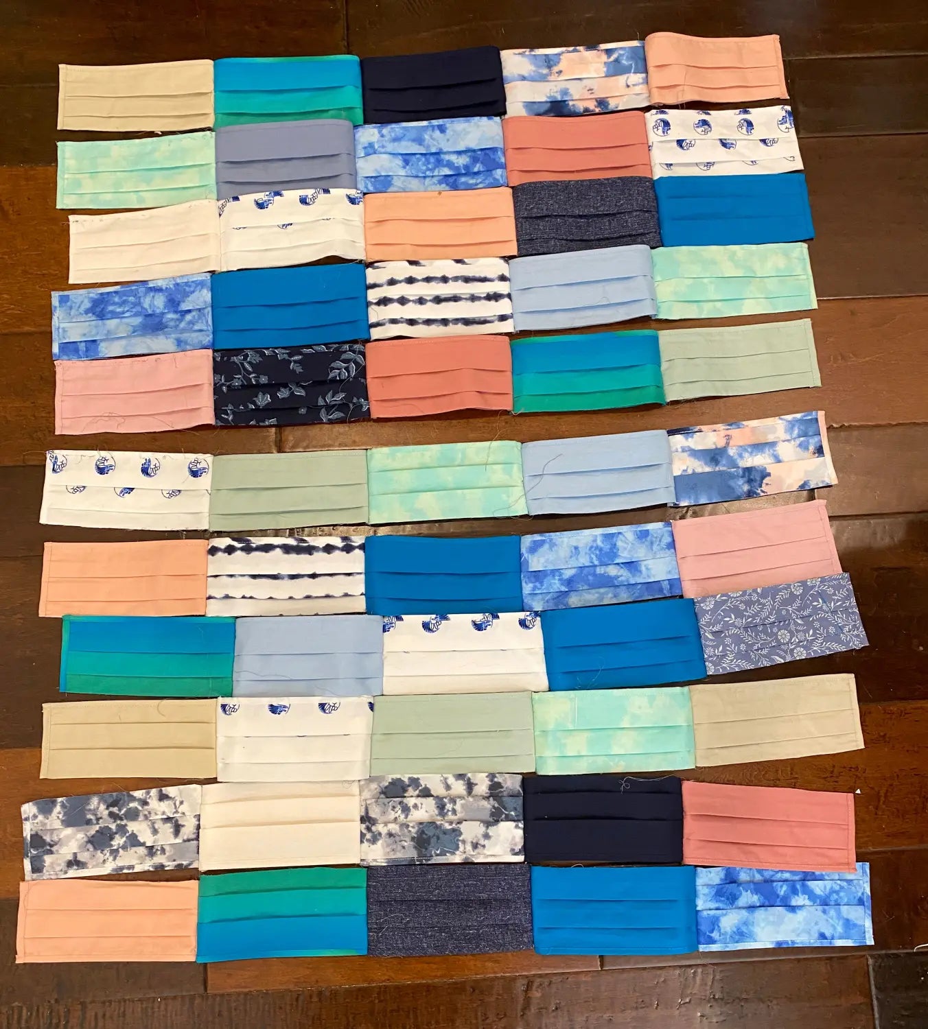 puff quilt: Rows stitched together