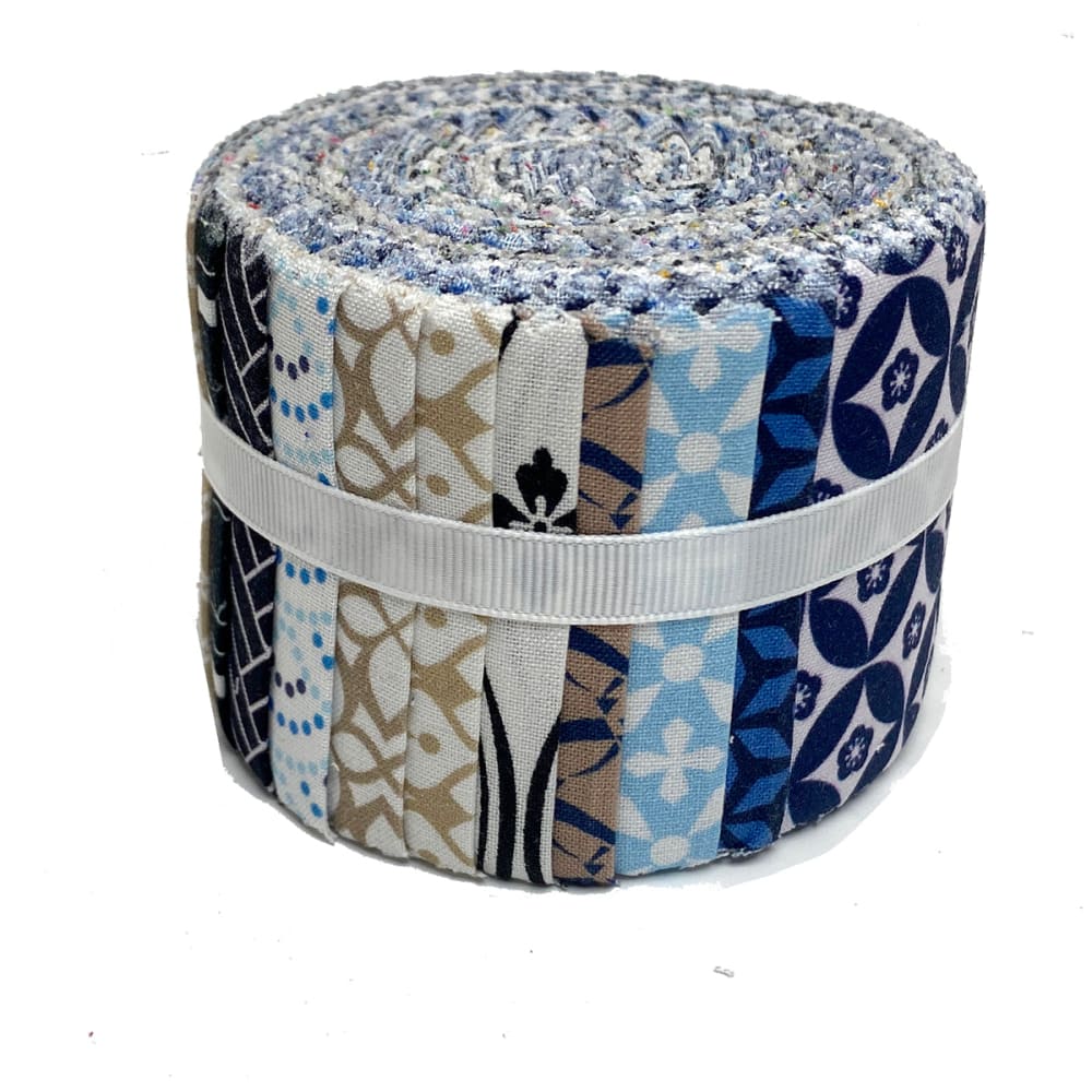 Sewing by Sarah Strip Rolls - Blue and White Graphics -