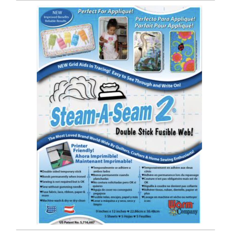 Steam-A-Seam 2 double stick fusible web for applique and quilting supplies