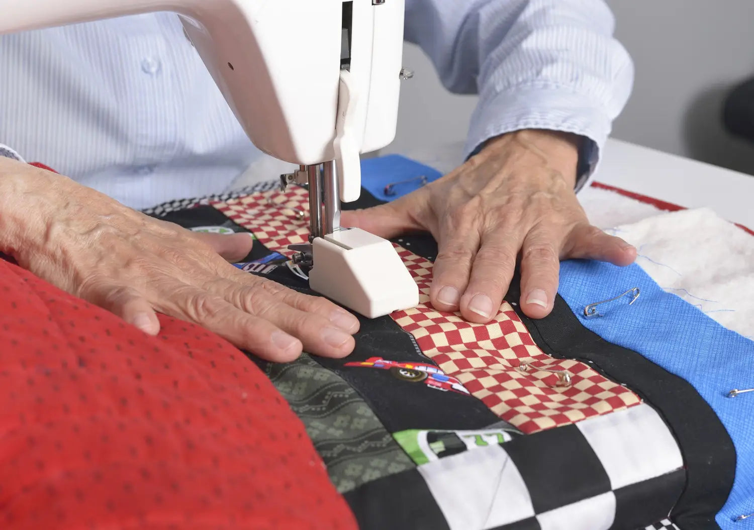 Stitch in ditch quilting