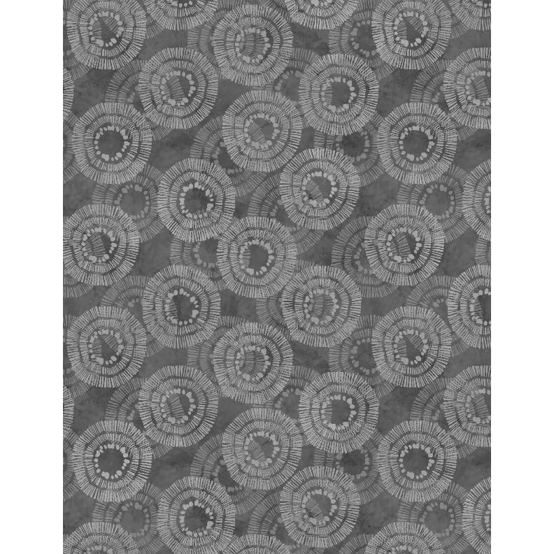 Circle Burst Charcoal- 108 wide quilters backing fabric
