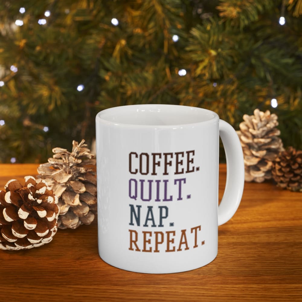 Coffee Quilt Nap Repeat Mug 11 oz. Mug - 11oz - Mug
