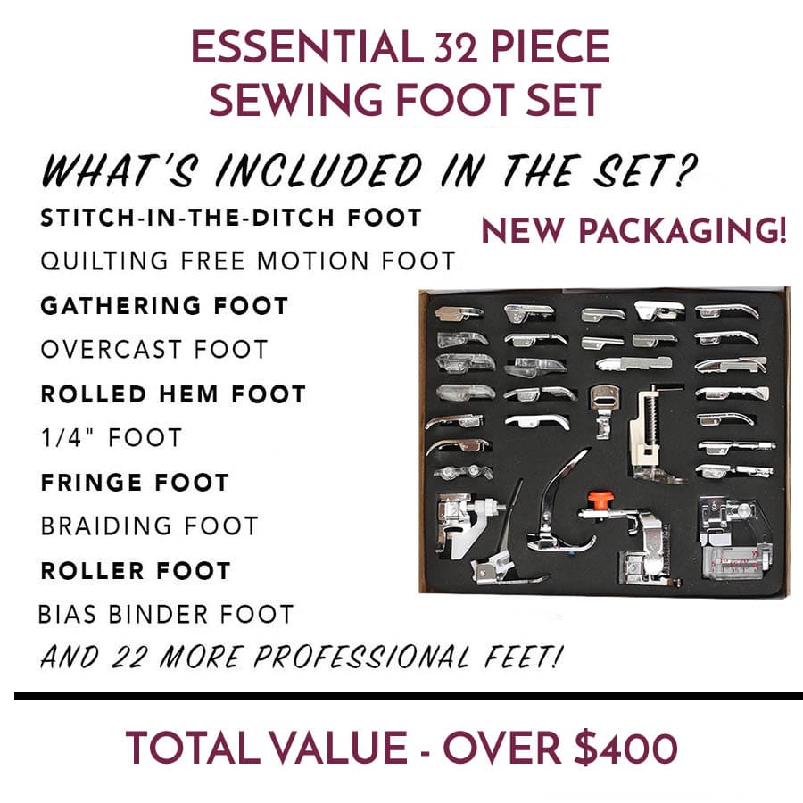 Essential 32 Piece Presser Foot Set. - Sewing By Sarah