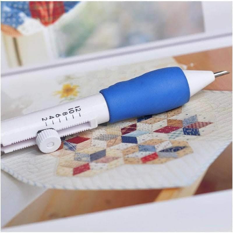 White and blue Magic Embroidery Pen punch needle embroidery tool for easy sewing