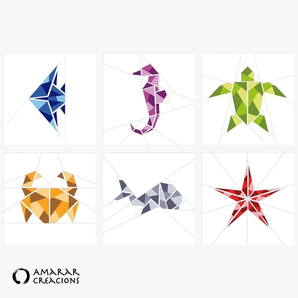 Origami Fish Foundation Paper Piecing Pattern by Catalina 