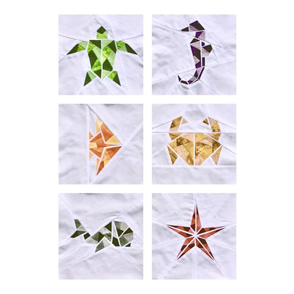 Origami Marine Animals Set of 6 Foundation Paper Piecing 