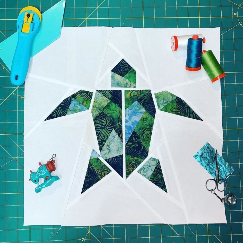 Origami Turtle Foundation Paper Piecing Pattern by Catalina 