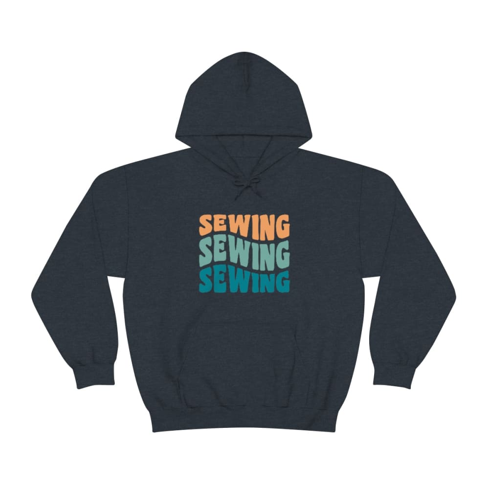Sewing Hooded Sweatshirt - Heather Navy / S - Hoodie