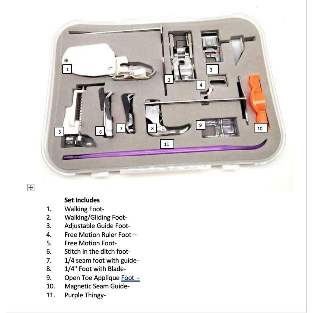SewingbySarah™ Ultimate Quilting Presser Foot Set with Hard Case and Instructions-Sewing By Sarah