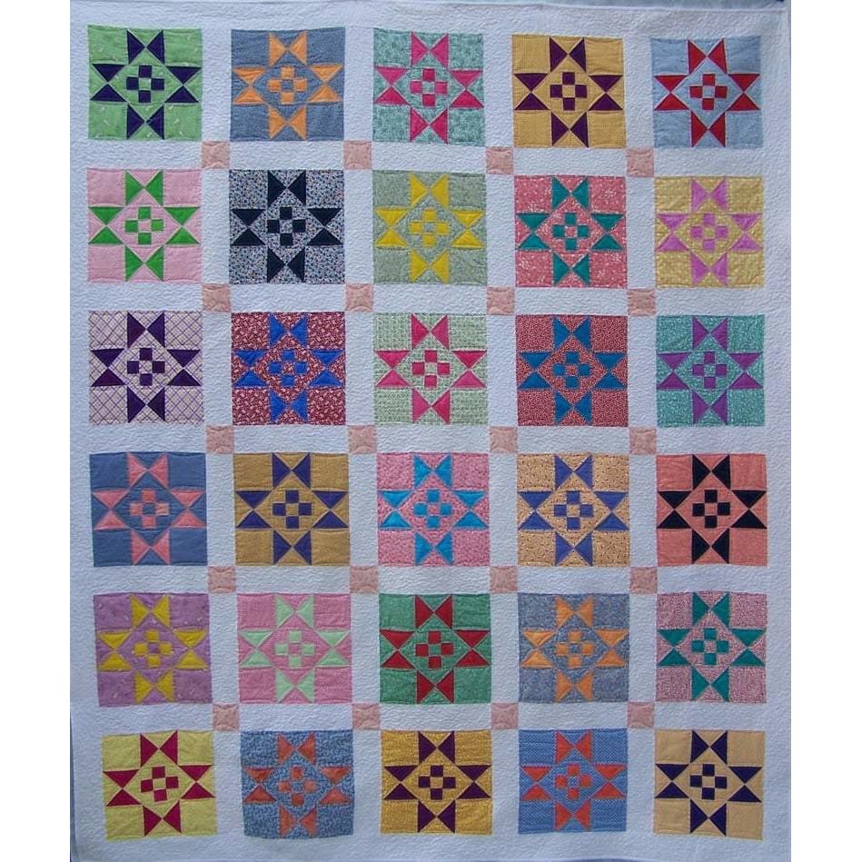 Vintage Stars Color Block PDF Pattern by Donna Westerkamp - 