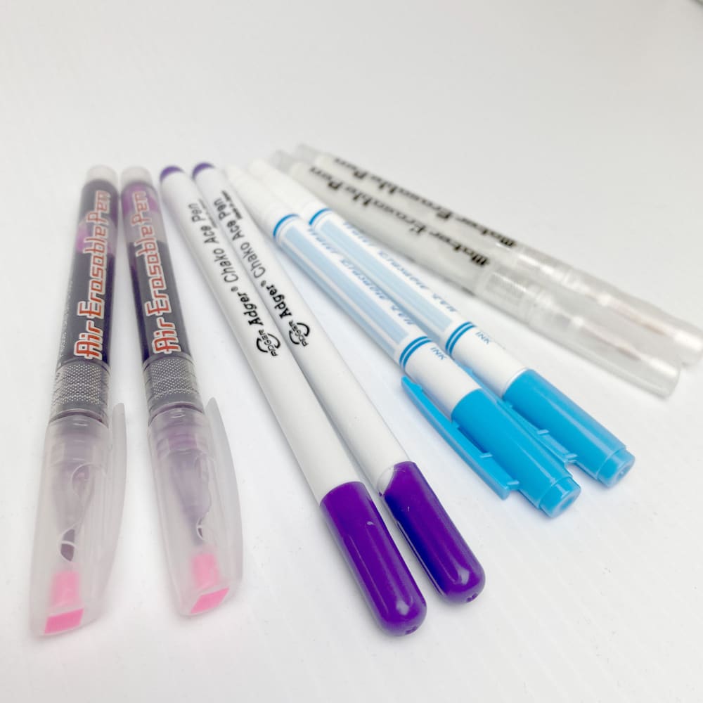 Water and Air Erasable Fabric Marking Pen Set - Sewing Tools